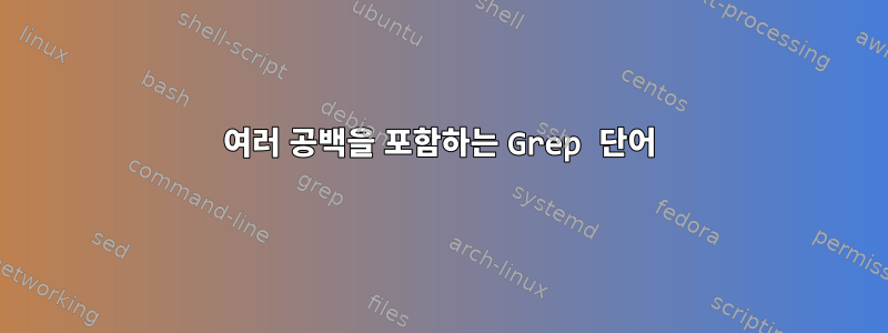 여러 공백을 포함하는 Grep 단어