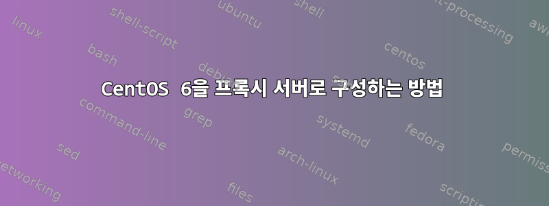 CentOS 6을 프록시 서버로 구성하는 방법