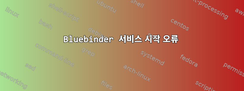 Bluebinder 서비스 시작 오류