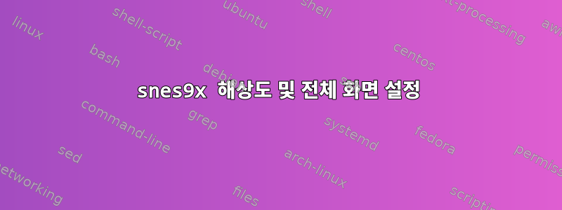 snes9x 해상도 및 전체 화면 설정