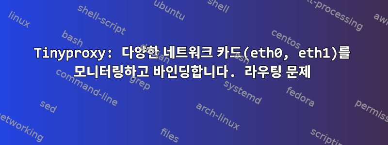 Tinyproxy: 다양한 네트워크 카드(eth0, eth1)를 모니터링하고 바인딩합니다. 라우팅 문제