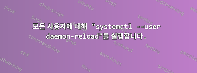 모든 사용자에 대해 "systemctl --user daemon-reload"를 실행합니다.