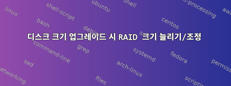 디스크 크기 업그레이드 시 RAID 크기 늘리기/조정