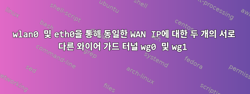 wlan0 및 eth0을 통해 동일한 WAN IP에 대한 두 개의 서로 다른 와이어 가드 터널 wg0 및 wg1