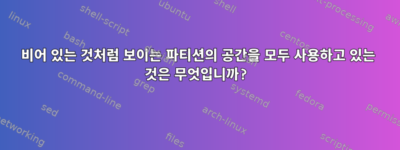 비어 있는 것처럼 보이는 파티션의 공간을 모두 사용하고 있는 것은 무엇입니까?