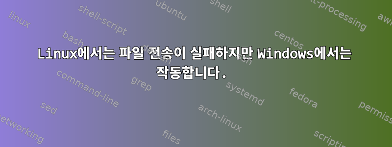 Linux에서는 파일 전송이 실패하지만 Windows에서는 작동합니다.