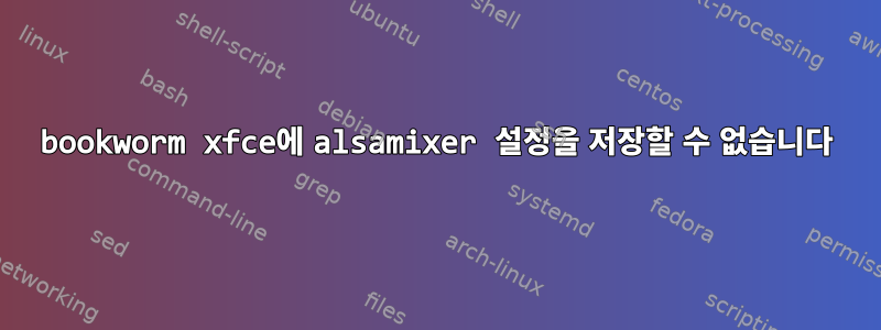 bookworm xfce에 alsamixer 설정을 저장할 수 없습니다