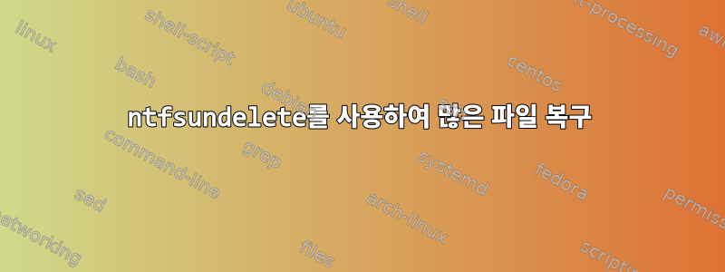 ntfsundelete를 사용하여 많은 파일 복구