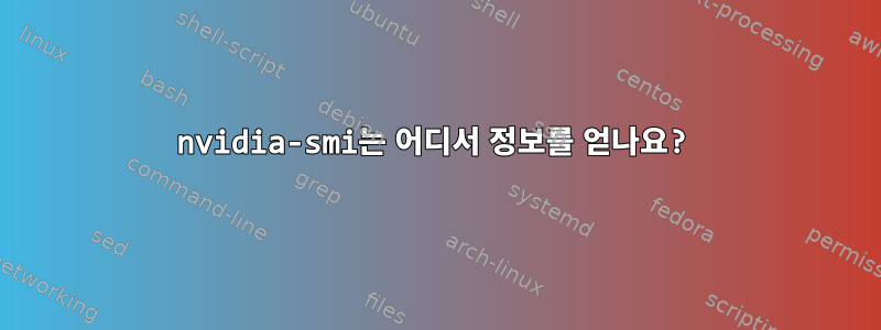 nvidia-smi는 어디서 정보를 얻나요?