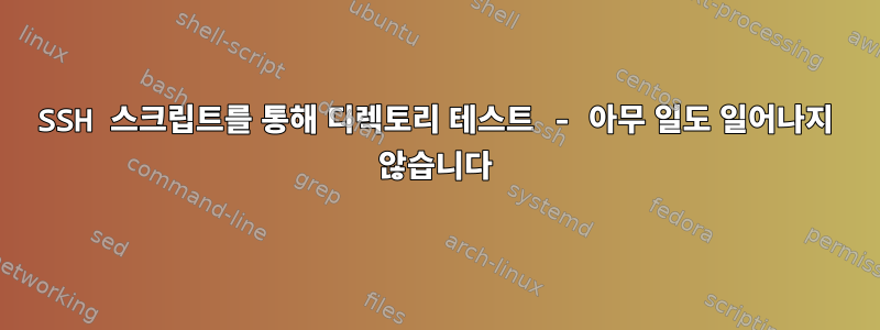 SSH 스크립트를 통해 디렉토리 테스트 - 아무 일도 일어나지 않습니다