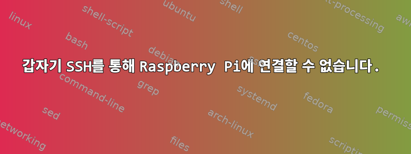 갑자기 SSH를 통해 Raspberry Pi에 연결할 수 없습니다.