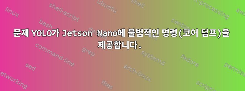 문제 YOLO가 Jetson Nano에 불법적인 명령(코어 덤프)을 제공합니다.