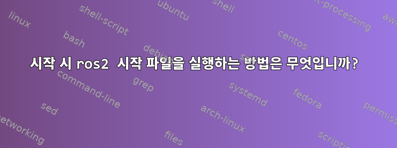 시작 시 ros2 시작 파일을 실행하는 방법은 무엇입니까?