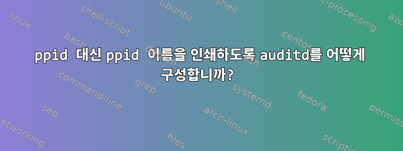 ppid 대신 ppid 이름을 인쇄하도록 auditd를 어떻게 구성합니까?