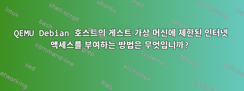 QEMU Debian 호스트의 게스트 가상 머신에 제한된 인터넷 액세스를 부여하는 방법은 무엇입니까?