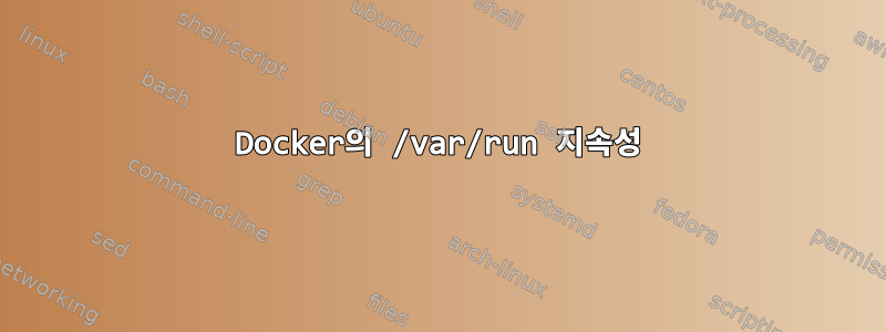 Docker의 /var/run 지속성