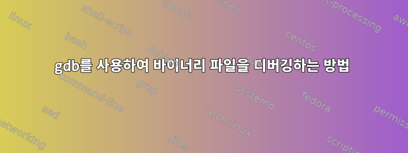 gdb를 사용하여 바이너리 파일을 디버깅하는 방법