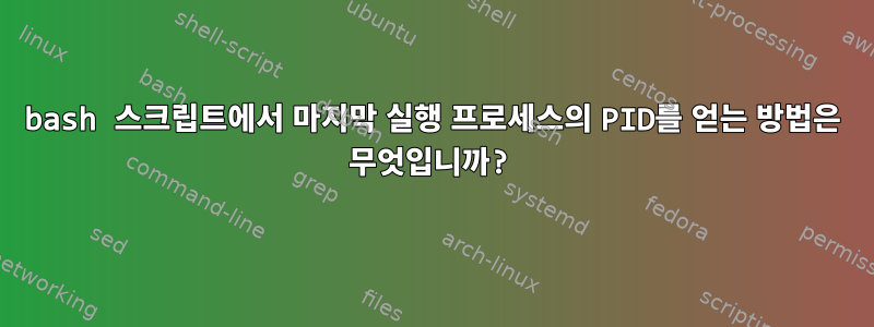 bash 스크립트에서 마지막 실행 프로세스의 PID를 얻는 방법은 무엇입니까?