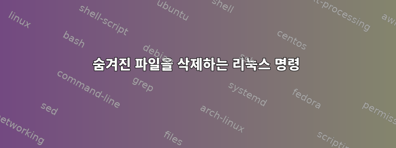 숨겨진 파일을 삭제하는 리눅스 명령