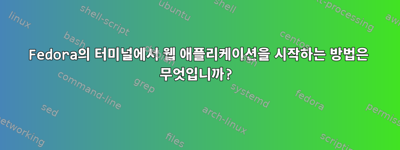 Fedora의 터미널에서 웹 애플리케이션을 시작하는 방법은 무엇입니까?