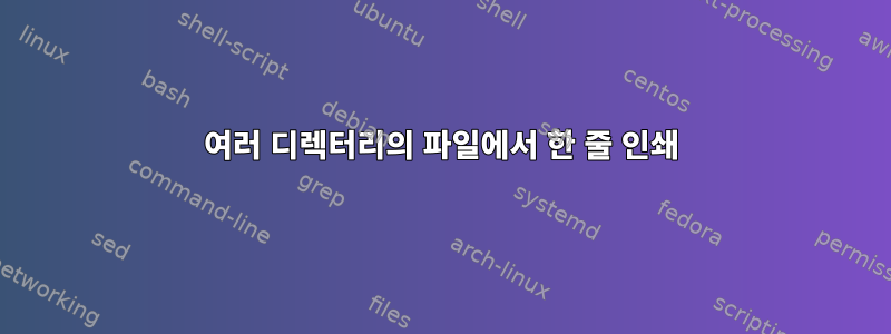 여러 디렉터리의 파일에서 한 줄 인쇄