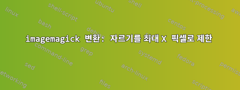 imagemagick 변환: 자르기를 최대 X 픽셀로 제한