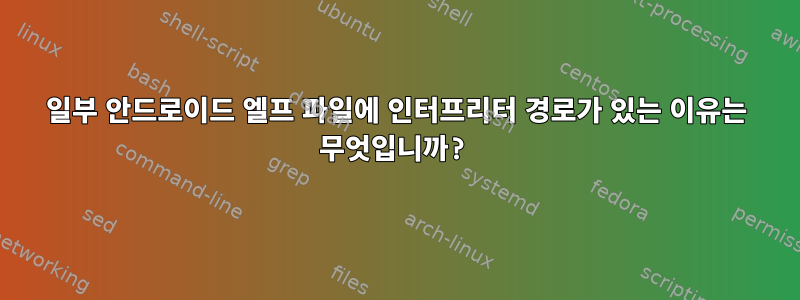 일부 안드로이드 엘프 파일에 인터프리터 경로가 있는 이유는 무엇입니까?