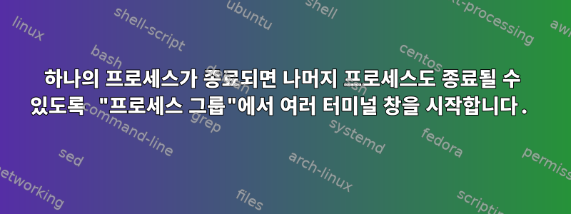 하나의 프로세스가 종료되면 나머지 프로세스도 종료될 수 있도록 "프로세스 그룹"에서 여러 터미널 창을 시작합니다.