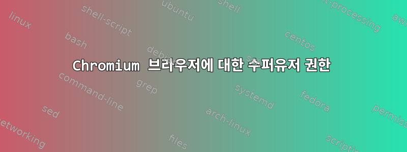 Chromium 브라우저에 대한 수퍼유저 권한