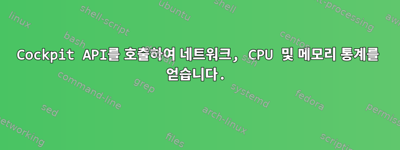 Cockpit API를 호출하여 네트워크, CPU 및 메모리 통계를 얻습니다.