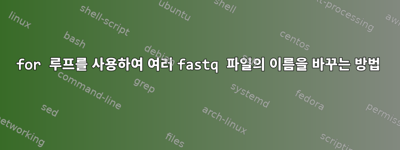 for 루프를 사용하여 여러 fastq 파일의 이름을 바꾸는 방법