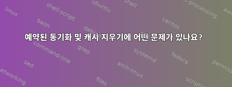 예약된 동기화 및 캐시 지우기에 어떤 문제가 있나요?