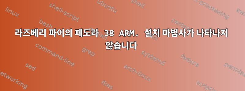 라즈베리 파이의 페도라 38 ARM. 설치 마법사가 나타나지 않습니다