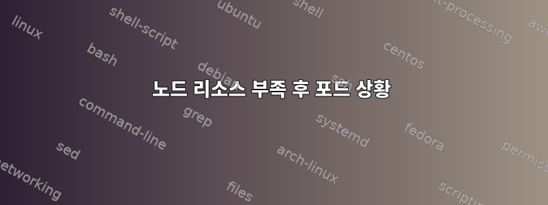 노드 리소스 부족 후 포드 상황