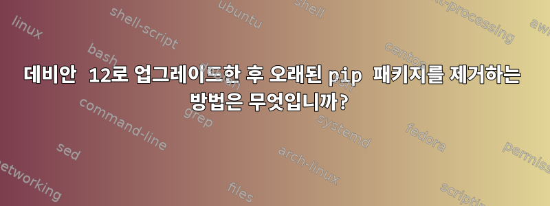 데비안 12로 업그레이드한 후 오래된 pip 패키지를 제거하는 방법은 무엇입니까?