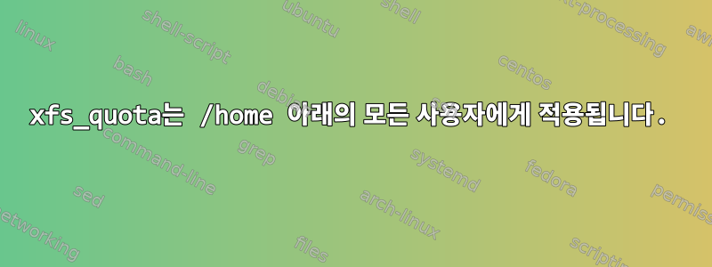 xfs_quota는 /home 아래의 모든 사용자에게 적용됩니다.