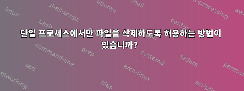 단일 프로세스에서만 파일을 삭제하도록 허용하는 방법이 있습니까?