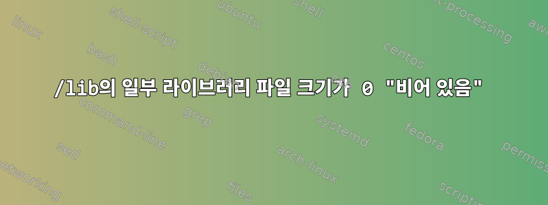 /lib의 일부 라이브러리 파일 크기가 0 "비어 있음"