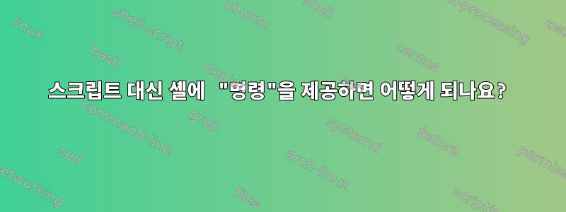 스크립트 대신 셸에 "명령"을 제공하면 어떻게 되나요?