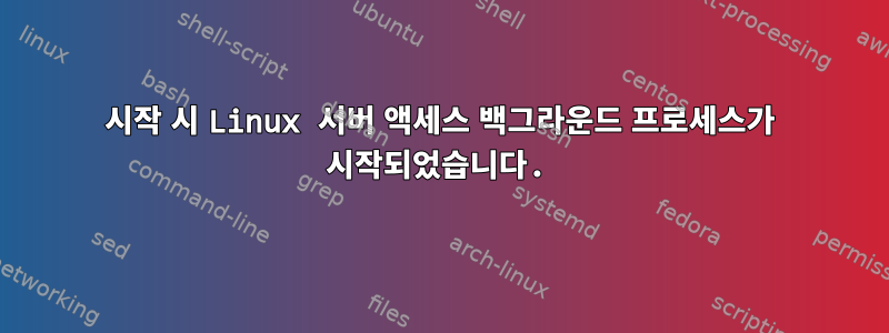 시작 시 Linux 서버 액세스 백그라운드 프로세스가 시작되었습니다.