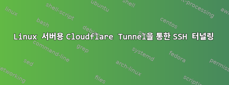 Linux 서버용 Cloudflare Tunnel을 통한 SSH 터널링