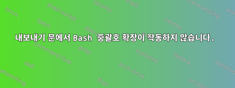 내보내기 문에서 Bash 중괄호 확장이 작동하지 않습니다.