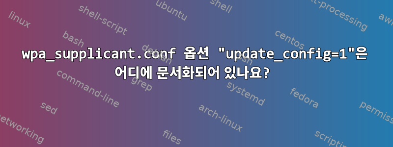 wpa_supplicant.conf 옵션 "update_config=1"은 어디에 문서화되어 있나요?