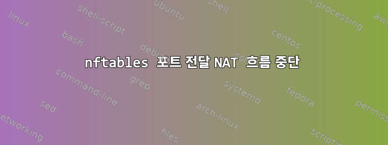 nftables 포트 전달 NAT 흐름 중단