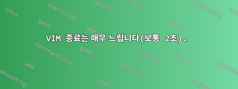 VIM 종료는 매우 느립니다(보통 2초).