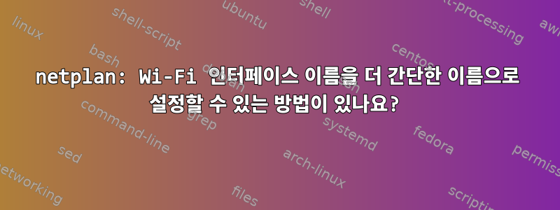 netplan: Wi-Fi 인터페이스 이름을 더 간단한 이름으로 설정할 수 있는 방법이 있나요?