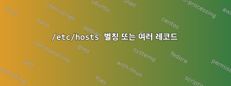 /etc/hosts 별칭 또는 여러 레코드