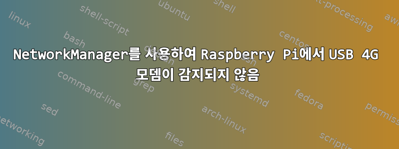 NetworkManager를 사용하여 Raspberry Pi에서 USB 4G 모뎀이 감지되지 않음