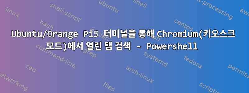 Ubuntu/Orange Pi5 터미널을 통해 Chromium(키오스크 모드)에서 열린 탭 검색 - Powershell