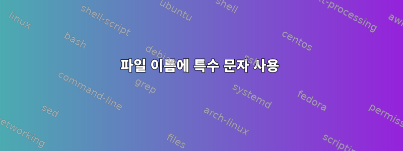 파일 이름에 특수 문자 사용